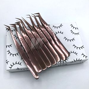 แหนบขนตาสแตนเลสสีโรสโกลด์ที่แยกได้อย่างแม่นยำส่วนขยายของพัดลมขนาดใหญ่สั่งทำได้ - Product Image 5