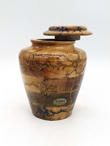 Urna Conmemorativa de Mango para Cenizas de Adultos con Efecto Relámpago, Diseño en Resina / Apta para Cementerio - Product Image 3