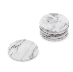 Posavasos de mármol grabado, piedra gris y blanca para restaurantes, posavasos de mármol Natural, decoración del hogar, Bar, oficina, protección de escritorio - Product Image 2