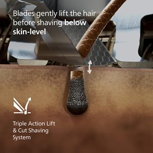 Afeitadora Eléctrica Inteligente Húmeda/Seca con Sistema de Corte Mti-Blade, 5 Modos de Afeitado, Triple Cuchilla, IPX7, Lavable, Repuesto - Product Image 2