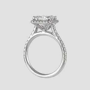 Elegante princesa Halo anillo de compromiso Moissanite 10K oro boda joyería Halo anillo OEM ODM proveedor de fábrica al por mayor - Product Image 6