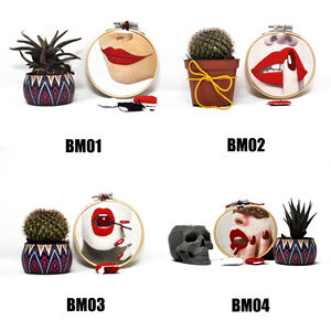 Broderie artisanale moderne en coton, thème bouche, 10 cm, décoration d'intérieur pour la Fête des Mères - Product Image 5