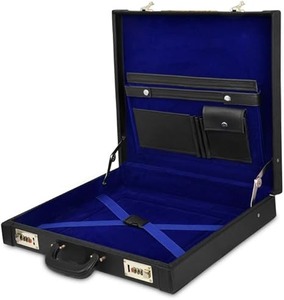 Étui rigide et sacs en cuir pour emblème argenté MM/WM, compas et équerre maçonniques de qualité supérieure, régalia maçonnique - Product Image 2