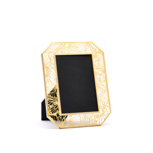 Cadre photo en verre et laiton découpé au laser, style moderne et tendance, avec motif en relief/découpé, pour la décoration intérieure, les mariages et l'utilisation sur bureau - Product Image 4