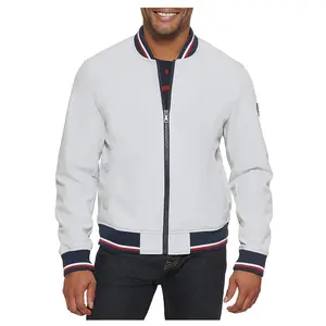 Men industries flight pilot zipper white bomber jacket/ custom pilot high quality street style bomber jacket