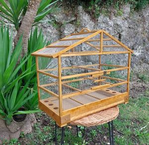 Hermosa Casa de pájaros jaula Vintage jaula canaria rústica Casa de pájaros Parakt jaula decoraciones pájaro pequeña casa de madera hangineeg - Product Image 3