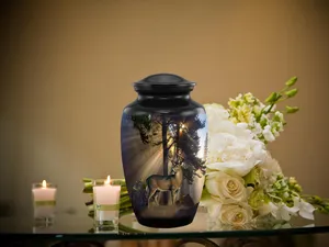 Urna grabada personalizada de calidad estándar para cenizas humanas Urna cremación personalizada disponible a precios mayoristas - Product Image 4