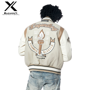 แจ็คเก็ตเบสบอลผู้ชายสุดหรูแบบขายส่ง ผ้าแคนวาส ปักตัวอักษร สไตล์สตรีทแวร์ ปรับแต่งได้ ระบายอากาศดี เหมาะสำหรับฤดูหนาว - Product Image 4