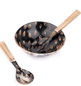 ชุดชามพร้อมช้อนและส้อมลายเขาควายธรรมชาติ6นิ้วทำด้วยมือตกแต่งบ้านสไตล์วินเทจเรียกระโหลก - Product Image 2