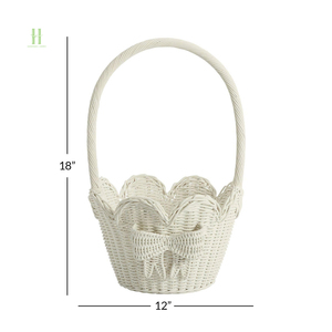 Super Cute <b>Gift</b> Hamper <b>Baskets</b> Water Hyacinth <b>Basket</b> Single Non-Folding Multifunction for Picnic Decoration <b>Easter</b> OEM Vietnam - Product Image 3