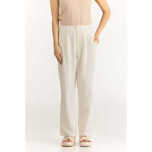 Pantalones de Crepé Transpirables Antiarrugas de Cintura Alta y Media, Corte Recto, Cierre Elástico, Decoraciones, Talla XL, WM-TRC-SS26-601 - Product Image 3