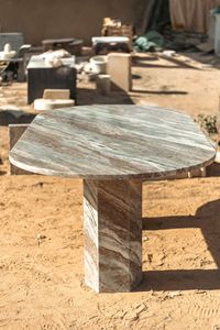 Mesa de Comedor Redonda de Mármol Gris, Moderna, Elegante, de Piedra Natural, para Interiores, Cocina, Sala de Estar, Comedor, Muebles para Apartamento - Product Image 3