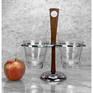 Wooden Glass Holder Organizer Serving Holder Cup <b>Rack</b> for Bar Hotel Events 2 Holes Wine <b>Racks</b> and <b>Bottle</b> Holders Supplies - Product Image 3