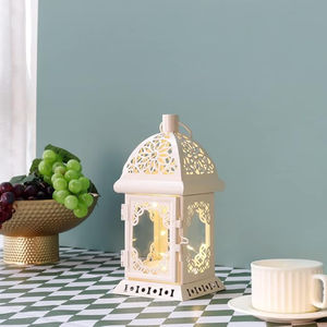 Elegance <b>White</b> Metal Moroccan <b>Lanterns</b> Metal Candle <b>Lanterns</b> Classic Stylish Hanging <b>Lantern</b> Decor for Wedding and All Occasion - Product Image 1