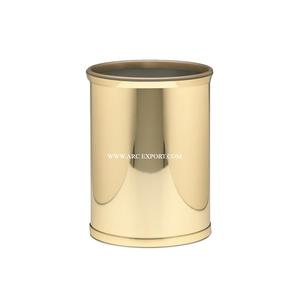Cubo de basura de lujo pulido en oro brillante, forma redonda, artículos para el hogar y la cocina, cubo de basura interior para herramientas de limpieza del hogar en la India - Product Image 1