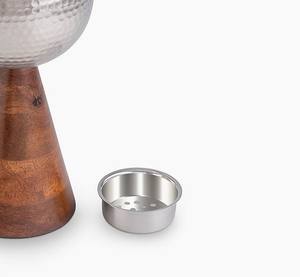 Brûleur d'encens Bakhoor en bois de luxe et en métal martelé avec gobelet amovible et brûleur d'Oud arabe pour une utilisation au Moyen-Orient et pendant le Ramadan - Product Image 6