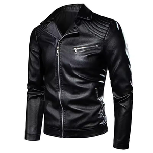 2024 OEM Service Customized Top Quality <b>Men's</b> Leather <b>Jackets</b>, Autumn <b>Suede</b> Solid Color <b>Men's</b> <b>Jacket</b>, Simple Leather <b>Jacket</b>. - Product Image 1