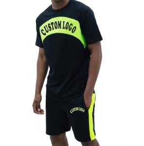 Ensemble de shorts d'été européens et américains en gros pour hommes – T-shirts à manches courtes amples et décontractés et shorts – Ensembles sportifs décontractés - Product Image 5