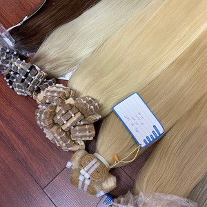 Extensions de cheveux humains bruts vietnamiens vierges Remy non traités, bande ondulée droite naturelle, cuticule alignée, doux et confortable - Product Image 3