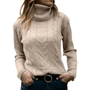 Freshly Minted In 2024 Premium Quality Any Color Custom Women's Plus Size Knit Turtle Neck Sweater Low MOQ Bangladesh Production