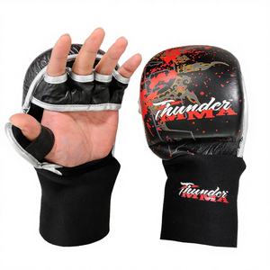 Wholesale Pu <b>Leather</b> Half Finger Boxing <b>Gloves</b> For Mma Training And Competition Custom Design Moisture Wicking <b>Gloves</b> - Product Image 1