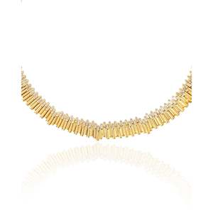 สร้อยคอทรงบาแกตต์ประดับเพทาย - Product Image 4