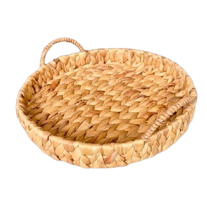 Panier plateau en rotin naturel fait à la main jacinthe d'eau herbe jonc de mer tissé Floral pour salon chambre décoration Viet Nam - Product Image 4