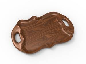 Plateau de service en bois de chêne avec coins arrondis, Assiette en bois, Planche de service Accessoires d'espace de travail faits à la main | Affiné | - Product Image 4