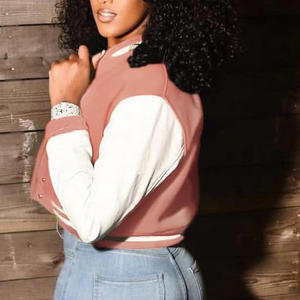 Diseño recortado con atractivo de moda a la moda, chaqueta Varsity para mujer, ropa informal ajustada para estilo moderno, chaqueta Varsity para mujer - Product Image 6