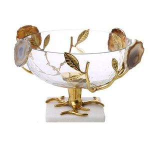 Tazón contenedor de frutas Tazón de vidrio transparente Acabado brillante para forma redondeada Tazón de servidor de palomitas de maíz - Product Image 6