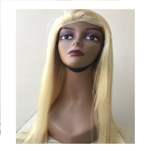 Vente en gros d'extension de cheveux de trame brésilienne vierge non transformée cuticule alignée douce blonde soyeuse 613 perruque de fermeture droite HD - Product Image 1