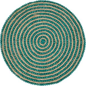 แผ่นรองจานปอกระเจาและลูกปัดไม้ทรงกลมสำหรับงานปาร์ตี้และฟังก์ชันอื่นๆบนโต๊ะอาหารแผ่นรองออกแบบตกแต่งดูเป็นธรรมชาติ - Product Image 1