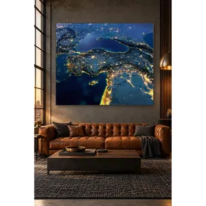 Fida Turquie la nuit de nuit, vue depuis l'espace, impression sur toile - Product Image 4