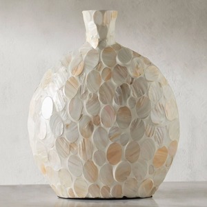 Accesorios de decoración de interiores jarrón floral con incrustaciones de concha de Capiz, jarrones de perlas MOP de mosaico más vendidos - Product Image 5