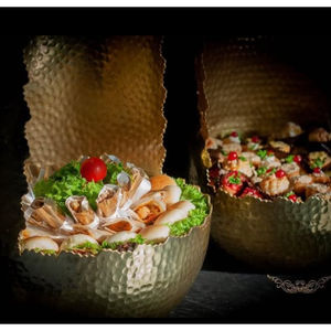 Handmade Silver Metal Chocolate Server Bowl Eco-Friendly Vintage Arabic Wedding Catering <b>Sweet</b> Chocolate Candies Serving Bowl - Product Image 6