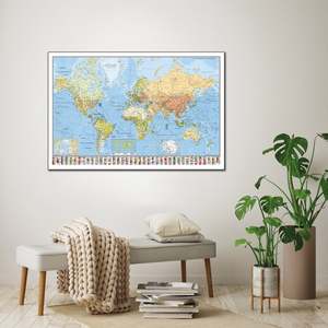 Póster Moderno del Mapa del Mundo, Diseño Elegante del Mundo - Product Image 3