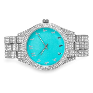 Reloj de diamantes de lujo para mujer con acabado en oro rosa y hermosas piedras de cristal para uso diario a los mejores precios - Product Image 3
