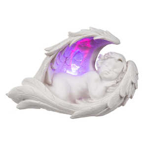 Lampes de table miniatures Sleeping Angel, lumière LED, ailes avec fonction de changement de couleur blanc chaud, commande tactile, matériau PC - Product Image 3