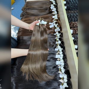 Extensiones de cabello Remy marrón vietnamita de doble trama de lujo Popular Logo gratis estilo de encaje de onda cruda extensiones de trama de lujo rusas - Product Image 2