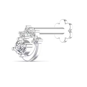 Alfiler de Nariz de diamante Natural de diseño artístico de 14kt para mujer en rosa amarilla y oro blanco regalo de boda de cumpleaños - Product Image 2