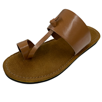 Pantoufles en cuir beige pour hommes, sandales confortables de bonne qualité et bas prix 100% en cuir Style de marche