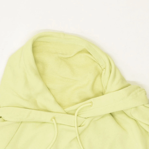 Sudadera con capucha amarilla holgada para mujer, jersey de lana de algodón transpirable, ropa de calle con capucha para mujer - Product Image 3