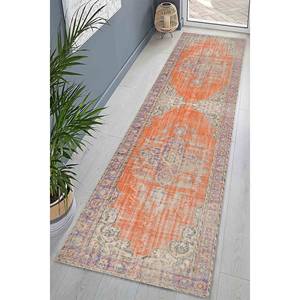 Tapis de couloir bohème orange : Tapis d'entrée de style vintage, avec poils doux - Product Image 5