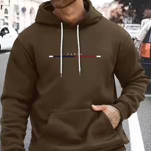 Sudaderas con capucha de poliéster de gran tamaño Unisex de peso pesado Impresión digital Patrón sólido personalizado Streetwear Bolsillo para hombres Invierno - Product Image 1