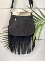 Turquoise Stone Sling Bag Designer Hair On Hide Fringe Sac à main Gypsy Boho en cuir de vachette Vintage Handmade Western Style Bag
