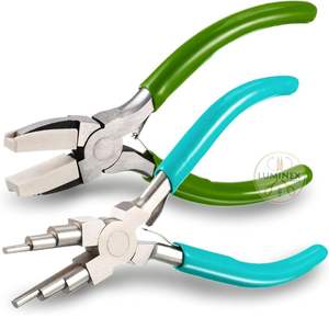 Pince à bijoux en acier inoxydable et boucleur de fil avec design à nez plat pour la fabrication de bracelets et le bricolage - Product Image 1