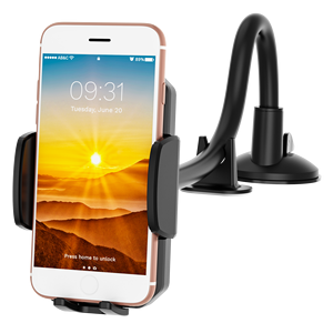 Braccio lungo parabrezza auto a collo di cigno per cruscotto supporto universale a ventosa per telefoni cellulari - Product Image 1