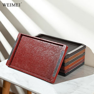 WEIMEI Classical Custom logo Pu Leather Black Brown Red <b>Jewelry</b> <b>Tray</b> Watch Display <b>Trays</b> for Ring Earring Necklace - Product Image 4