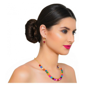 Multicolor Vintage Style Mala Necklace <b>Set</b> with Zircon Pearl Diamond Gold Plated Copper for Party <b>Bridal</b> Fine Eid <b>Jewelry</b> - Product Image 2