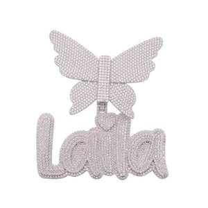 Colgante de Moissanita con Corte Brillante Redondo Personalizado, Exclusivo para Hombre, Chapado en Plata/Oro, Joyería Hip Hop - Product Image 3